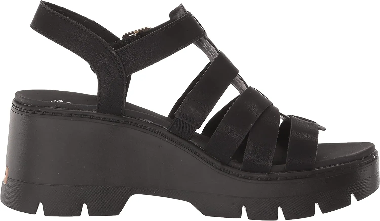 Black Heel Monumental discount Dr. Check Efficient customer service Toe Scholl's Sandals Wedge Smooth Ankle Open Strap Out It