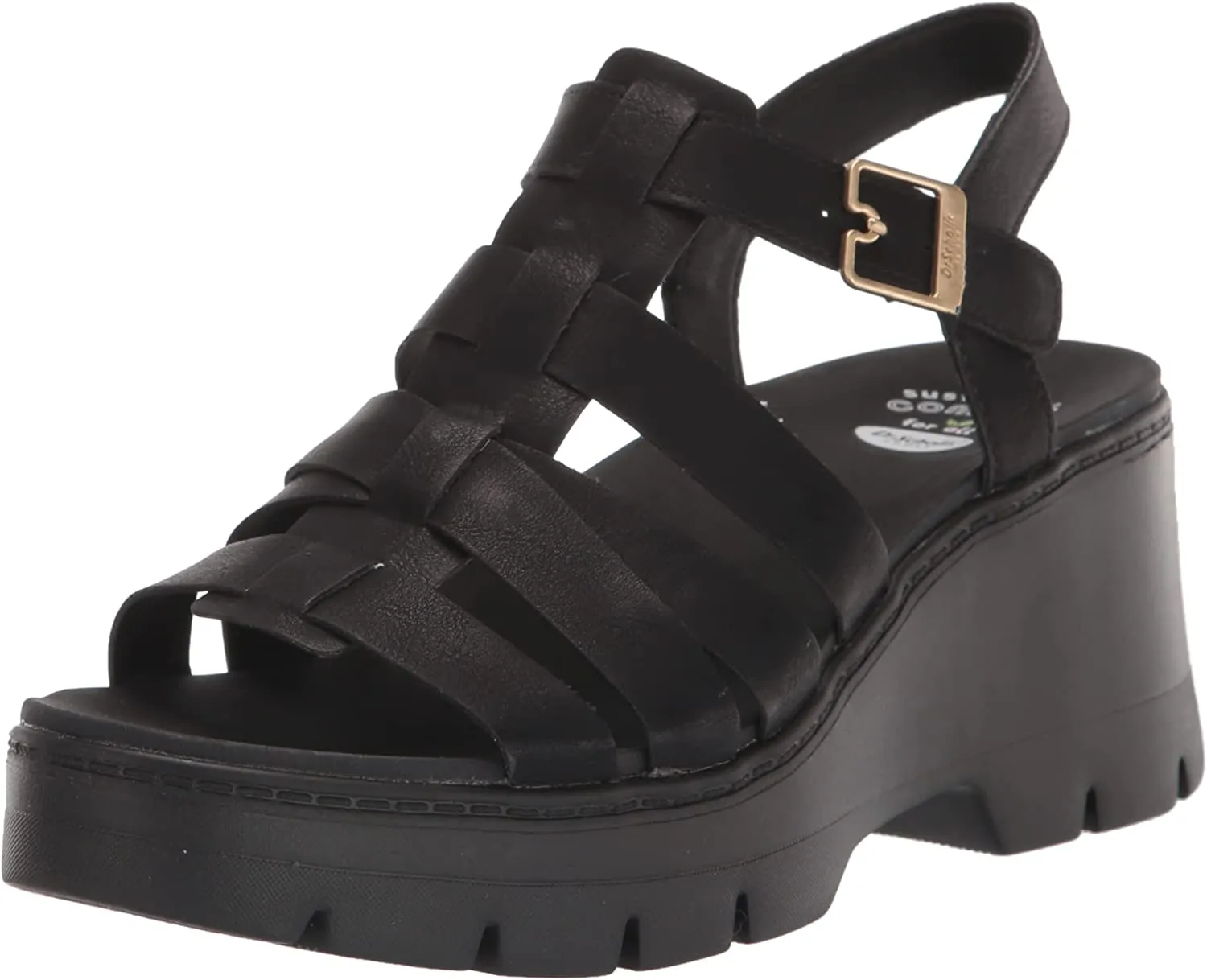 Black Heel Monumental discount Dr. Check Efficient customer service Toe Scholl's Sandals Wedge Smooth Ankle Open Strap Out It