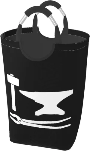 Blacksmith Hammer Cotton Calf Socks Dirty clothes hamper, foldable storage bag, laundry basket with handle 50 liters