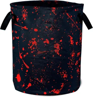 Blood Splattered Laundry Basket Blood Pattern Foldable Oxford Cloth Funny Tote Bag Laundry Hamper Clothes Storage Bucket Organizer For Bathroom/Laundry Storage/Bedroom 17.7x13.7 Inch