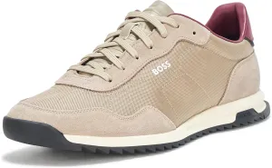 BOSS Men's Zayn Low Profile Suede Leather Two Tone Sneaker