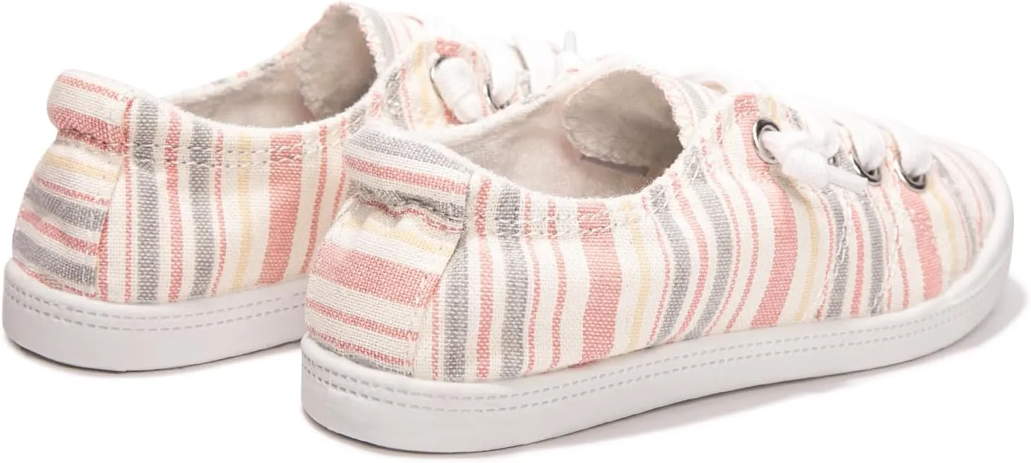 Boy and Girl Slip on Canvas Sneaker, Kids Low Top Casual Fashion Shoes, Comfy Lace up Walking Shoes