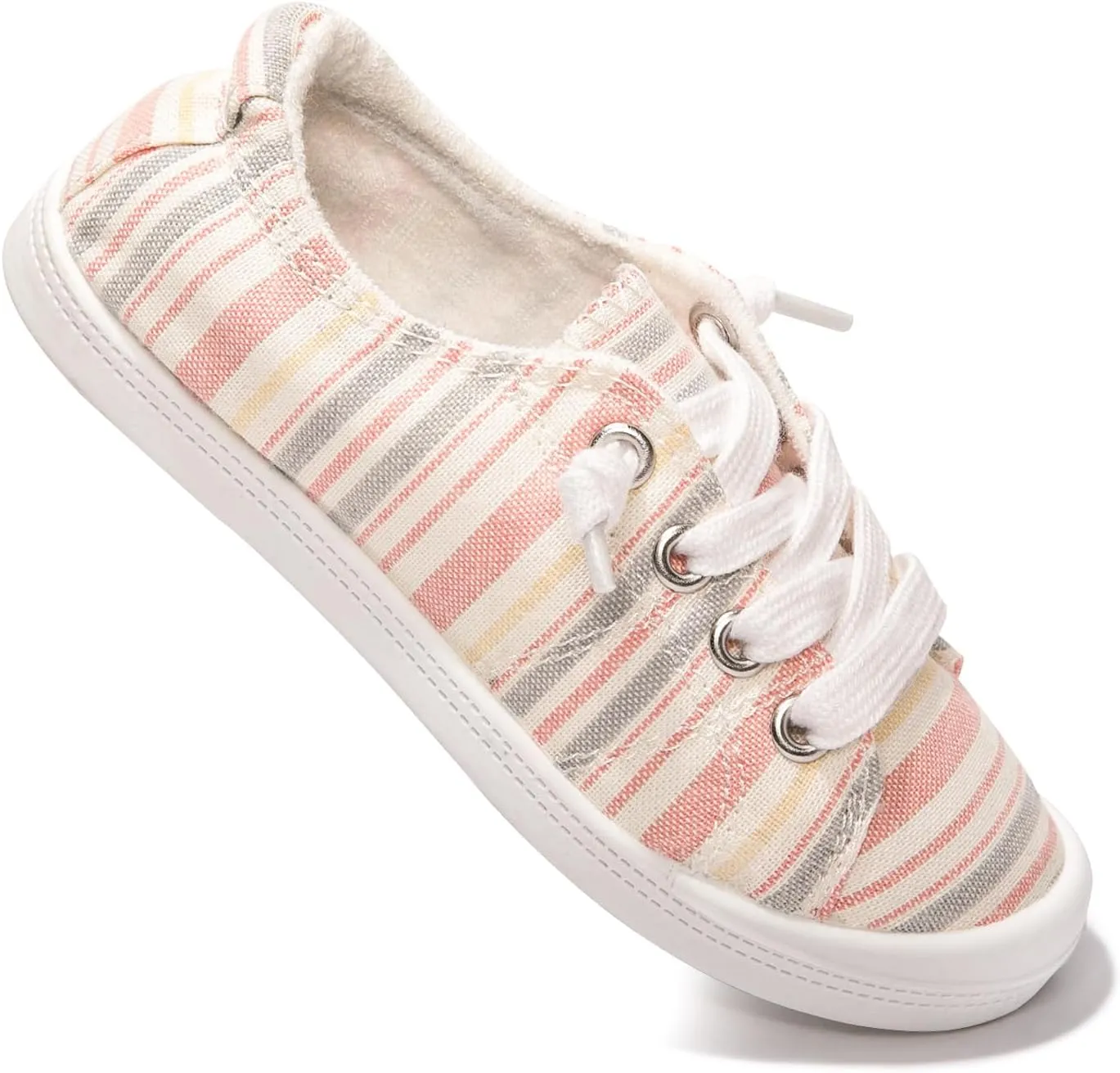Boy and Girl Slip on Canvas Sneaker, Kids Low Top Casual Fashion Shoes, Comfy Lace up Walking Shoes