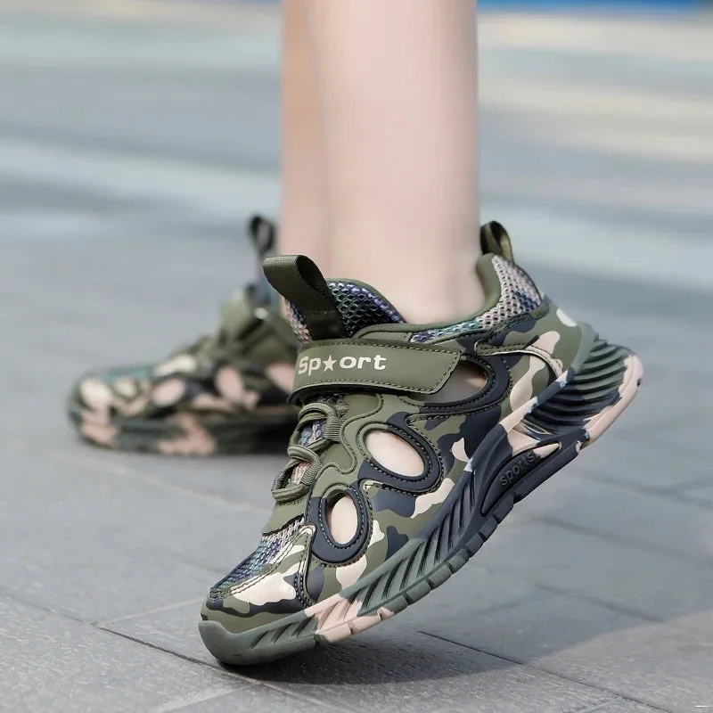 Boys' Breathable Camouflage Effect Sandal