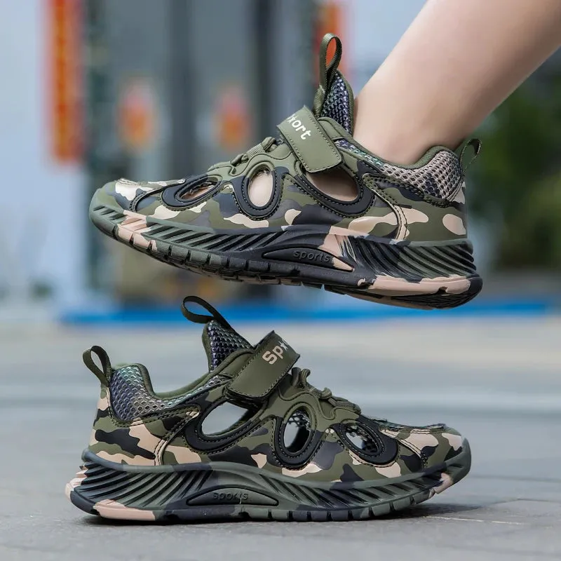 Boys' Breathable Camouflage Effect Sandal