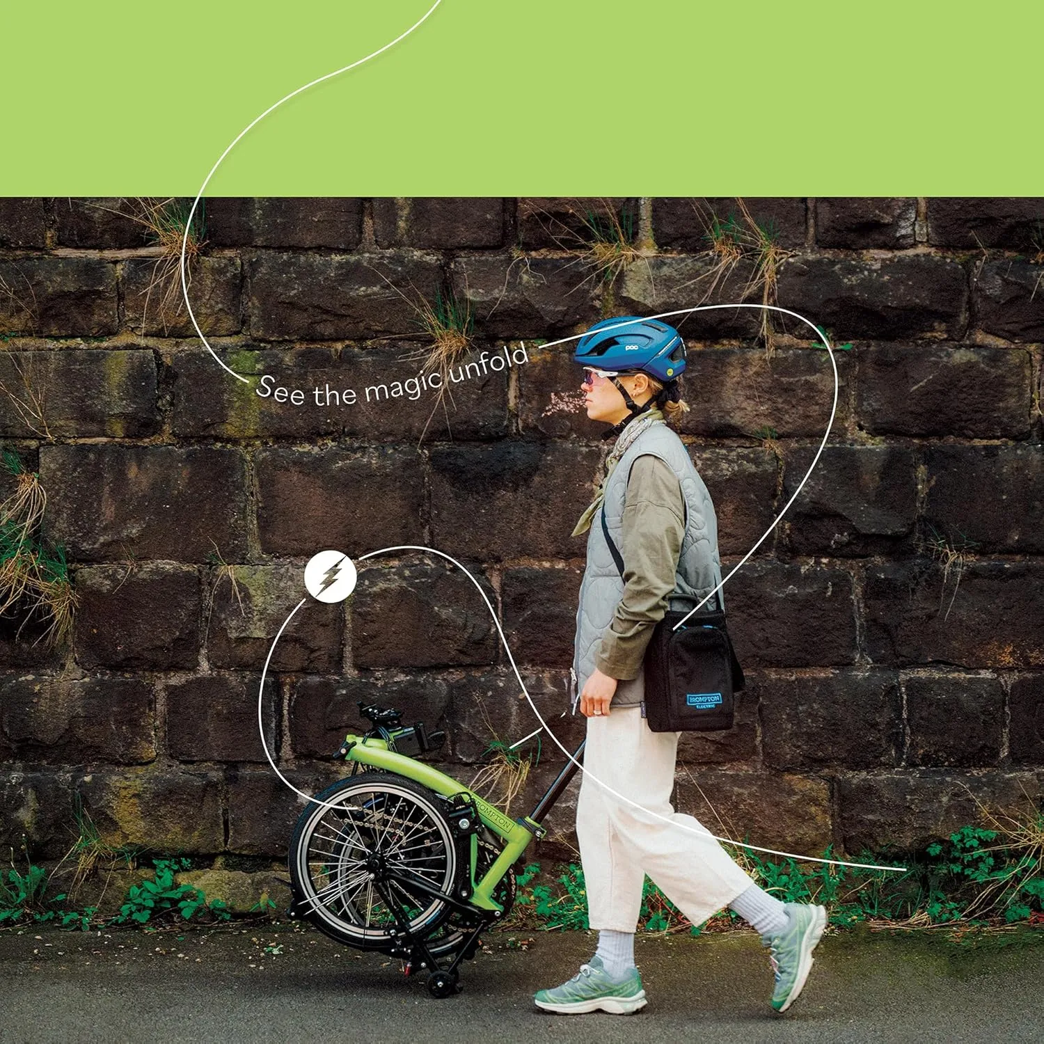 Brompton Electric Folding Bike for Adults C Line 4-Speed | Compact, Lightweight, Pedal-Assist Commuter E-Bike