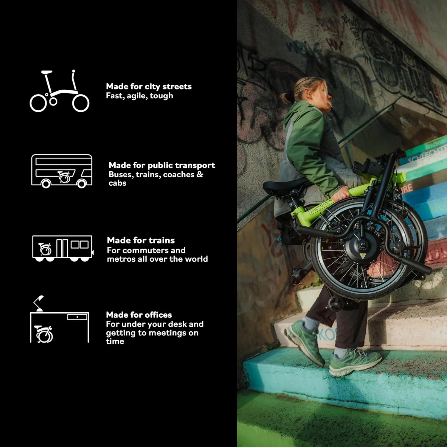 Brompton Electric Folding Bike for Adults C Line 4-Speed | Compact, Lightweight, Pedal-Assist Commuter E-Bike