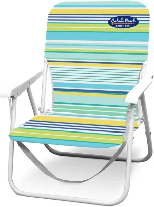 Cabana Beach Folding Beach Chair, 1 Position Lightweight and Portable Foldable Outdoor Camping Accessories with Carry Strap, Cool Multi Stripe