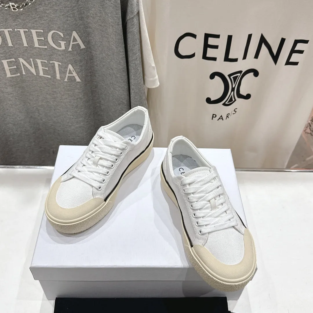 Canvas Celine 25C CELINE Trainer Discounted rates Sneaker Risk-free White 236763