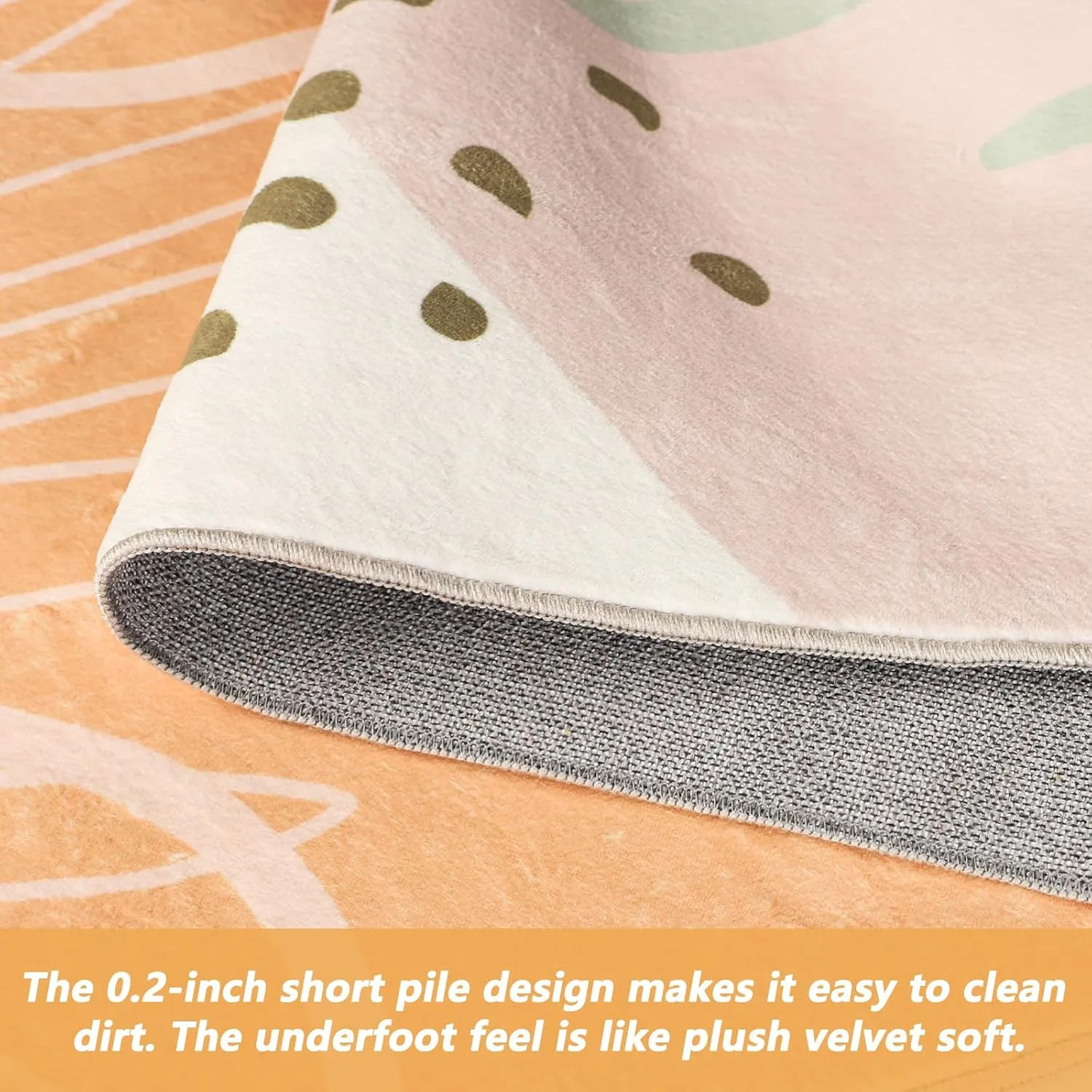 Capslpad Area Rugs 6x9, Boho Rugs for Living Room, Washable Rugs, Low Pile Soft Non-Shedding, Yellow Botanical Print Rug for Bedroom, Office, Classroom, Nursery, Dining Room