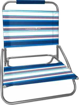 Caribbean Joe Folding Beach Chair, 1 Position Lightweight and Portable Foldable Outdoor Camping Chair, Red, White and Blue Stripe