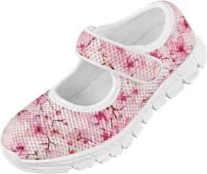 Cartoon Pink Print Girls Sneakers Mary Jane Shoes Dress Shoes for Toddler Lightweight Flat Shoes Anti-Slip School Uniform Shoes for Party,Travel