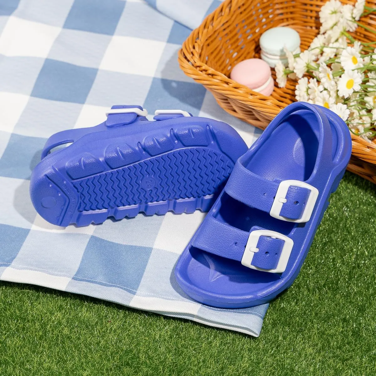 Casazoe Toddler Boys Girls EVA Comfort Lightweight Sandals Breathable Summer Beach Pool Casual Outdoor Shoes Adjustable Strap Open Toe Anti-Slip Quick Dry Shoe(Toddler/Little kids)