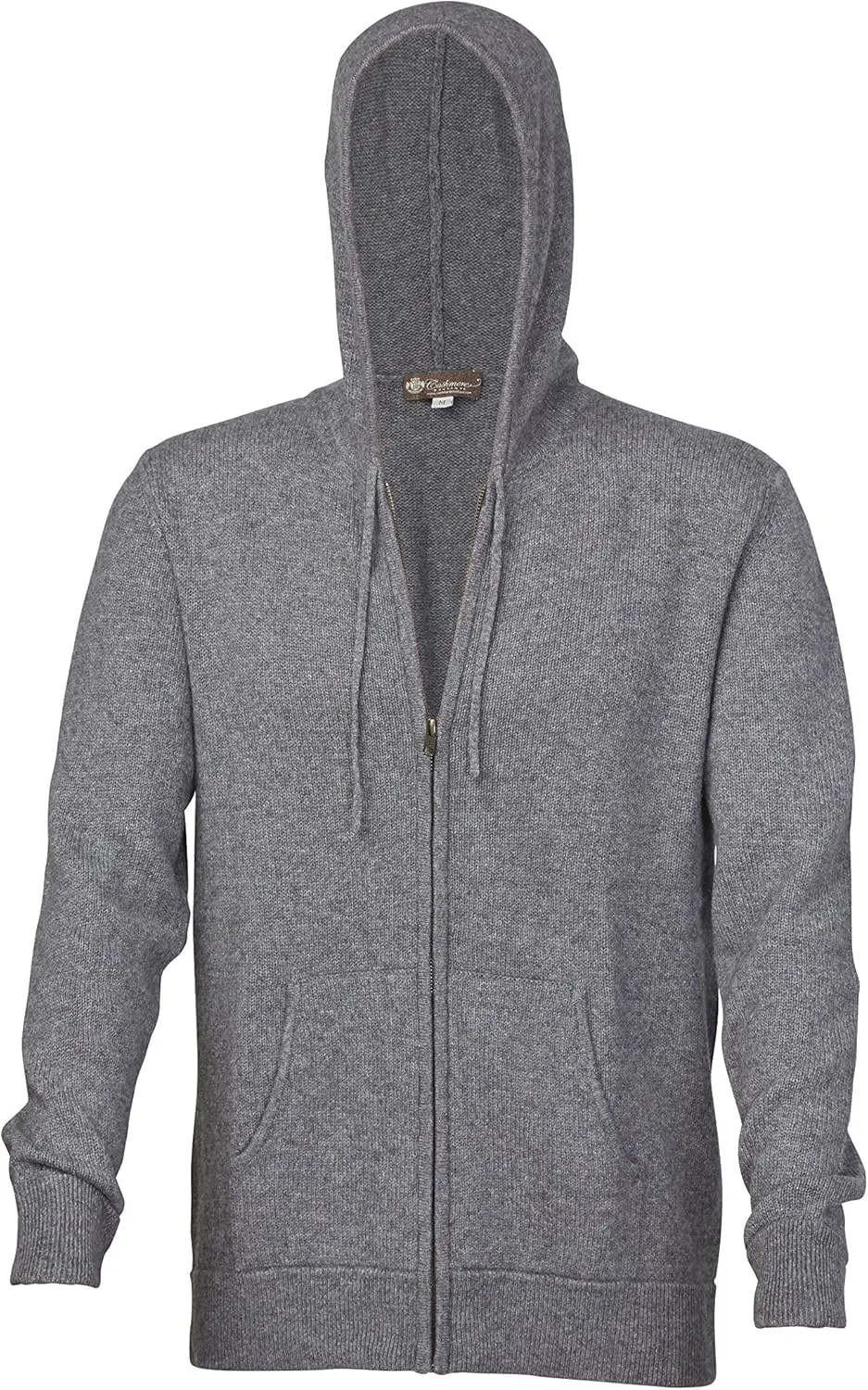 Cashmere Boutique 100% Pure Cashmere Hoodie Sweaters for Men – Full Zip, Long Sleeve, and Both Side Front Pockets
