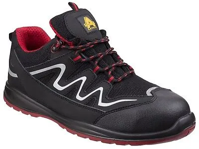 Centek FS312 Safety Work Trainers Shoes Red/Black 6-12 S3 SRC Midsole & Toecap