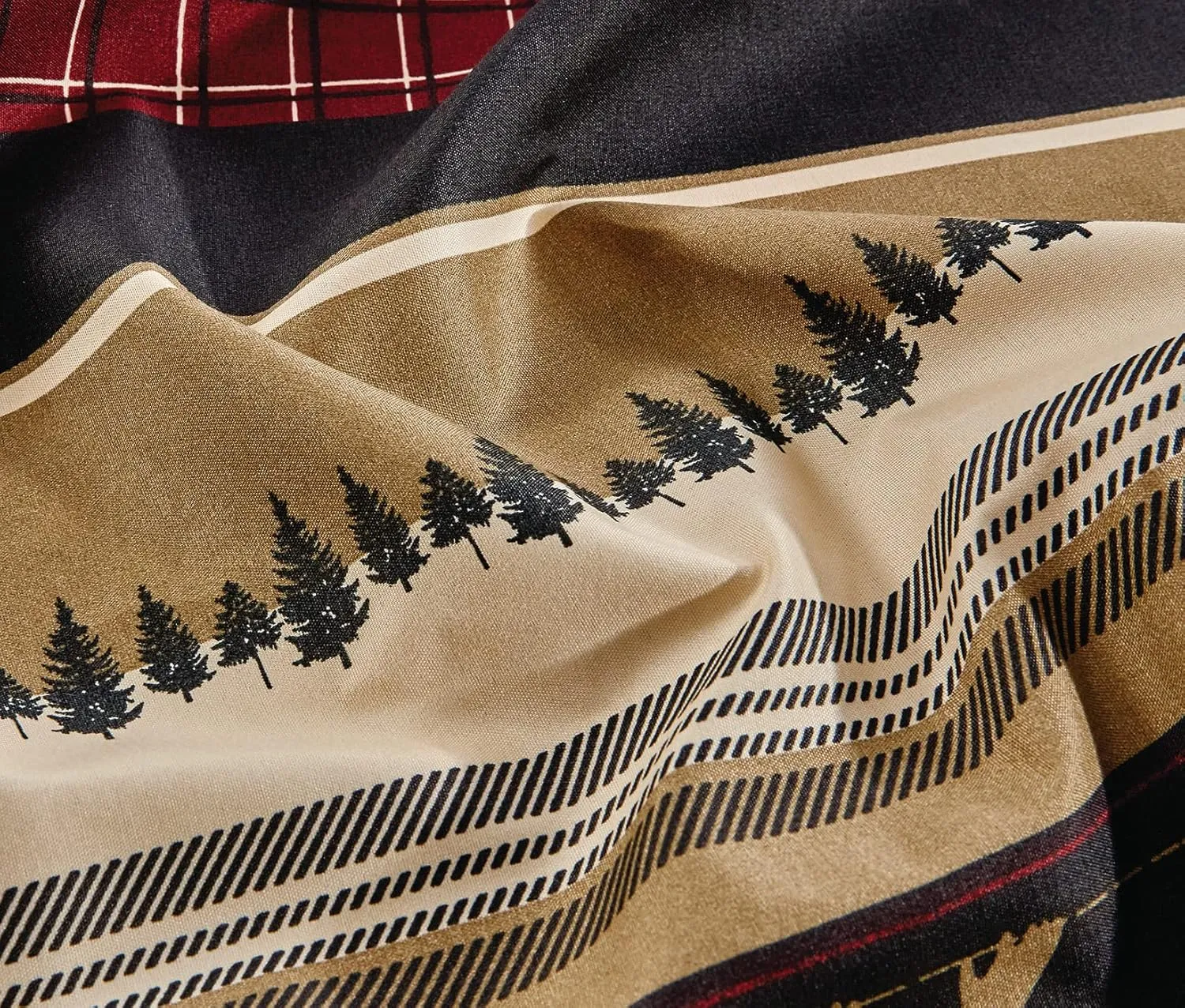 Chezmoi Collection 4-Piece Rustic Lodge Forest Wildlife Moose Deer Microfiber Printed Bed Sheet Set, King Size