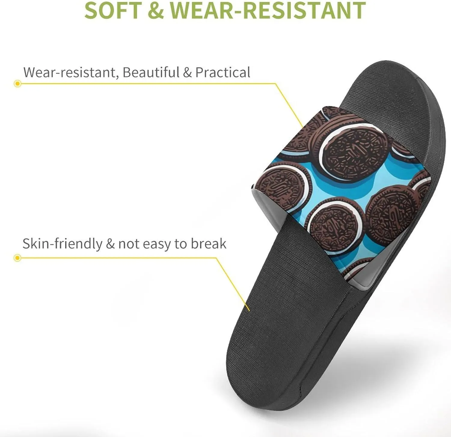 Chocolate Biscuit Novelty Slippers Slides Sandals Shower House Home Shoes Non Slip Soft Sole Shoe For Men Women Bathroom