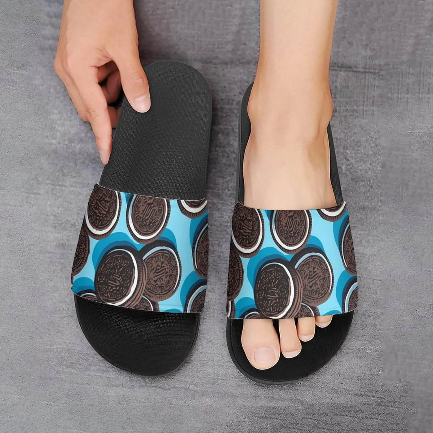 Chocolate Biscuit Novelty Slippers Slides Sandals Shower House Home Shoes Non Slip Soft Sole Shoe For Men Women Bathroom