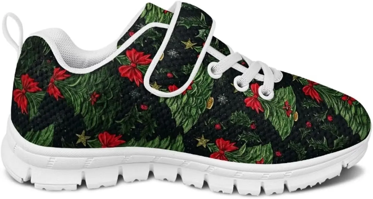 Christmas Sneakers Slip on Shoes for Kids Girls Boys Walking Running