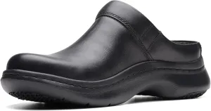 Clarks Unisex ClarksPro Clog Sneaker, Black Leather, 6.5 US Women