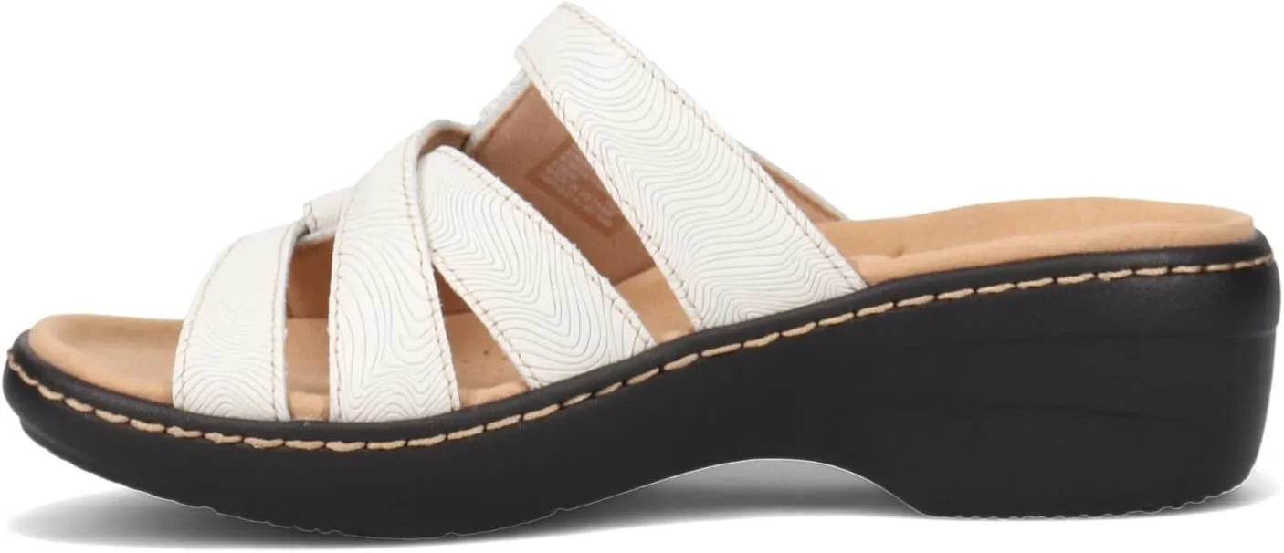 Clarks Women's Merliah Karli Sandal, White, 8.5