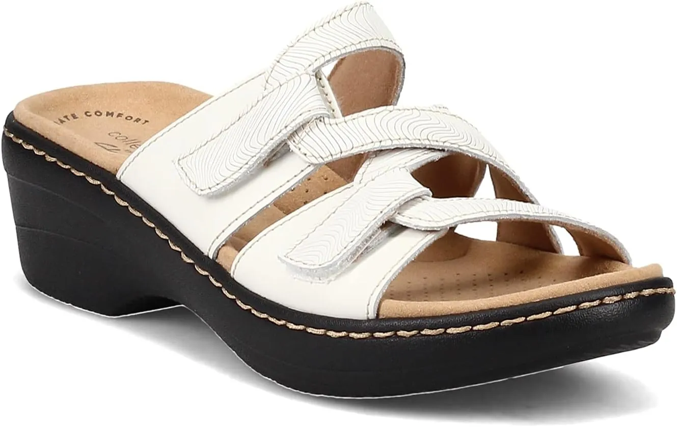 Clarks Women's Merliah Karli Sandal, White, 8.5