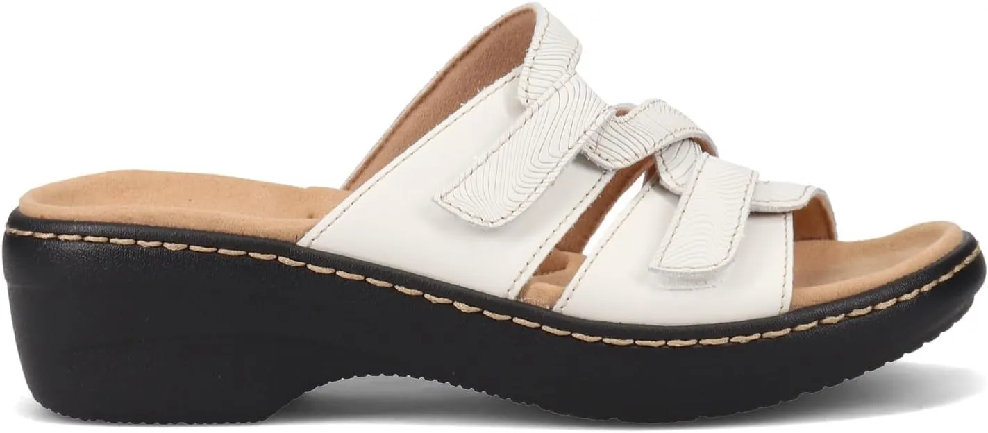 Clarks Women's Merliah Karli Sandal, White, 8.5