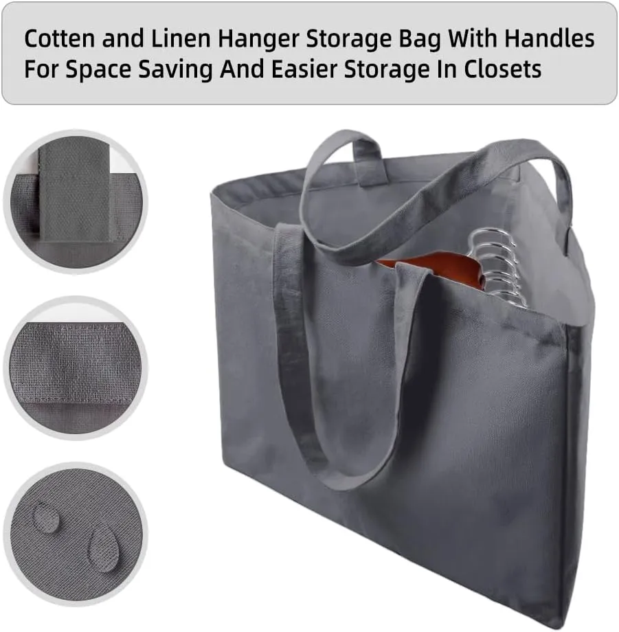 Clothes Hanger Organizer Holder for Space Saving, Fresheracc Hanger Triangle Storage Bag with Handles for Closet Tidier Laundry Rooms Wardrobe Drying Rack, Waterproof Container (Triangle Grey)