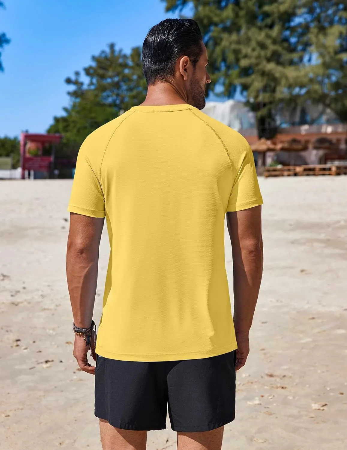 COOFANDY Mens Swim Shirt Short Sleeve UPF 50  Sun Protection Shirt Rah Guard Athletic Quick Dry T Shirts