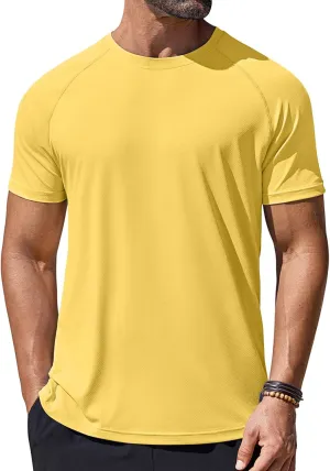 COOFANDY Mens Swim Shirt Short Sleeve UPF 50  Sun Protection Shirt Rah Guard Athletic Quick Dry T Shirts