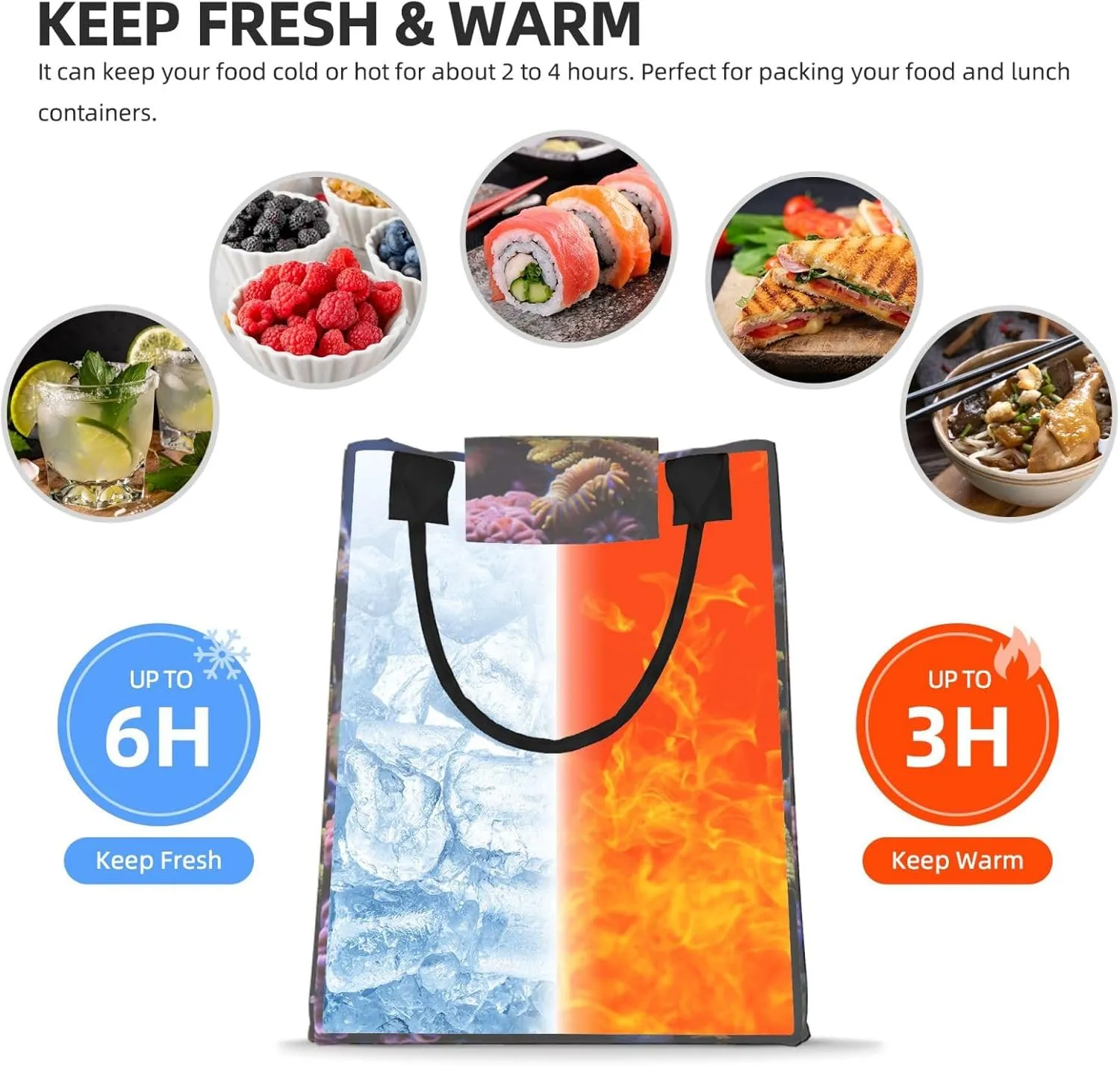 Coral Reef Reusable Paper Bag For Office Workers, Suitable For Picnic, Travel, More