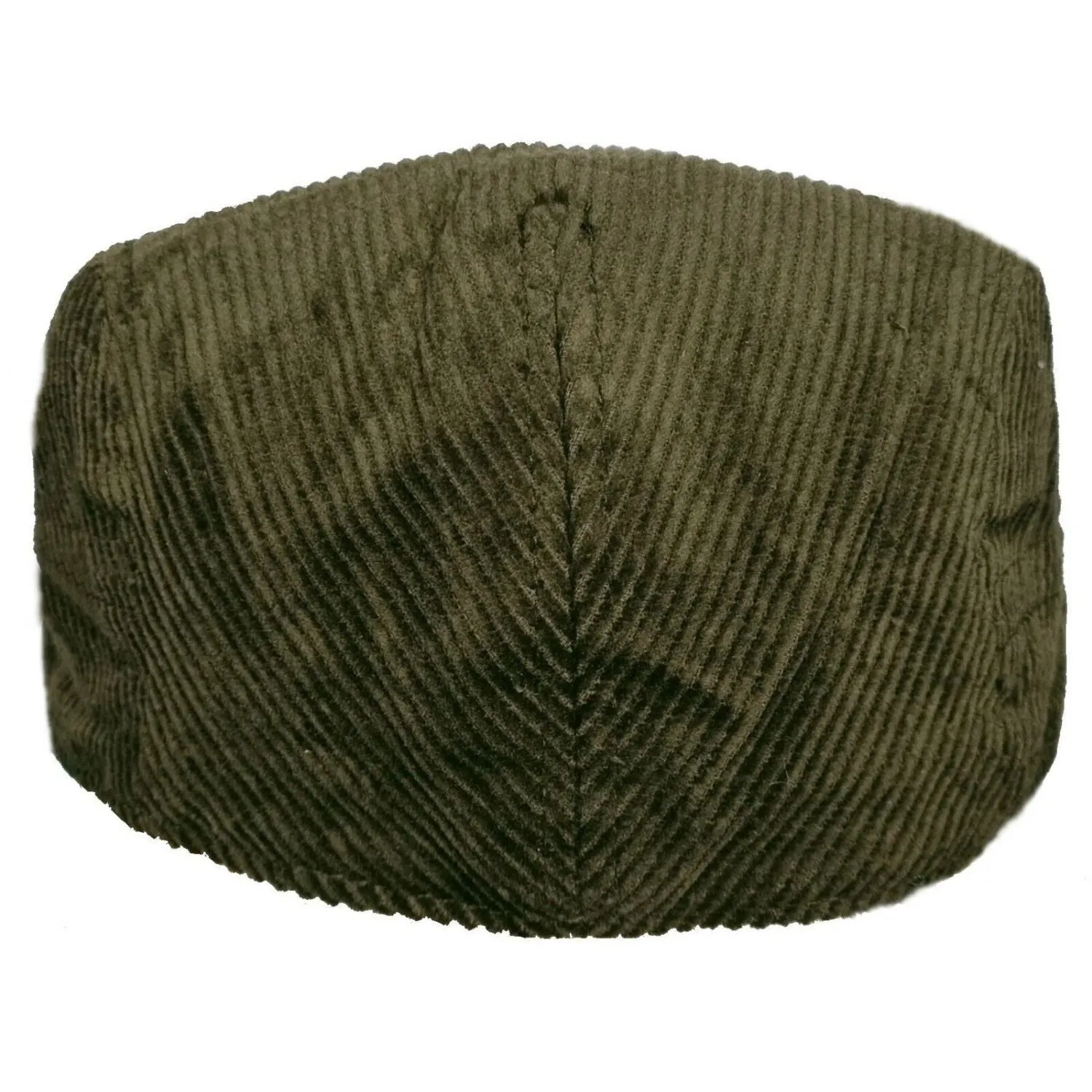 Corduroy Flat Cap Stiff Peaked Black, Olive Green - Major