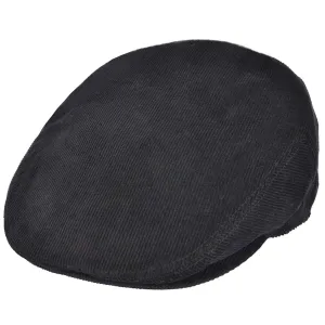 Corduroy Flat Cap Stiff Peaked Black, Olive Green - Major