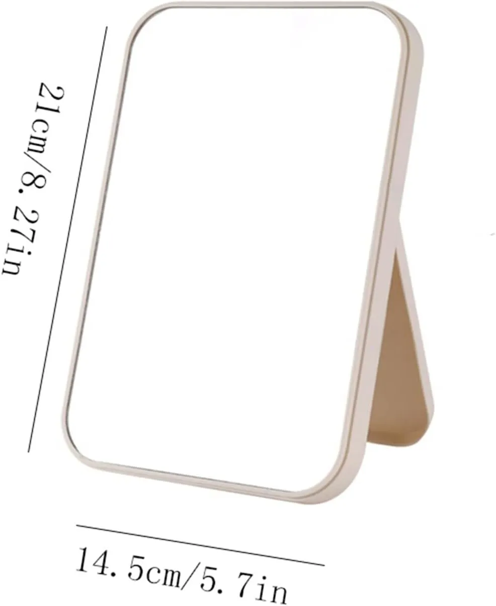 Cosmetic Mirror Household Makeup Mirror Desktop Foldable Standing High-Definition Makeup Mirror Portable Square Makeup Mirror Make Up Mirrors(Blue,Medium)