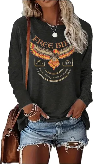 Country Concert Tops Outfit Long Sleeve Shirts for Women Nashville Outfits for Women Country Music Graphic Tees Shirts