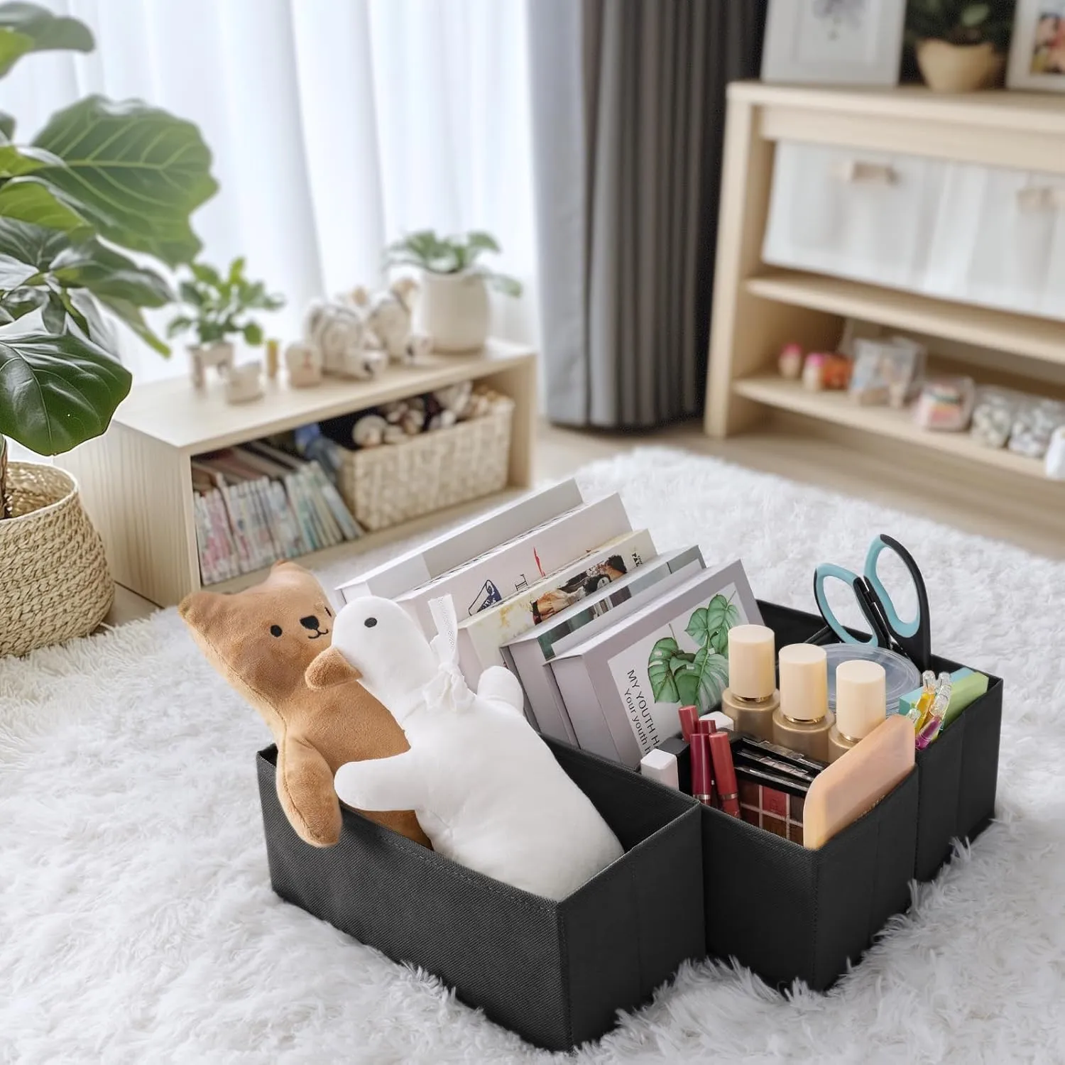 Criusia Drawer Organizer Clothes, 21 Pack Dresser Organizer for Baby Clothes, Underwear, Sock - Foldable Closet Organization and Storage Dividers Bins for Nursery, Bedroom (Black)