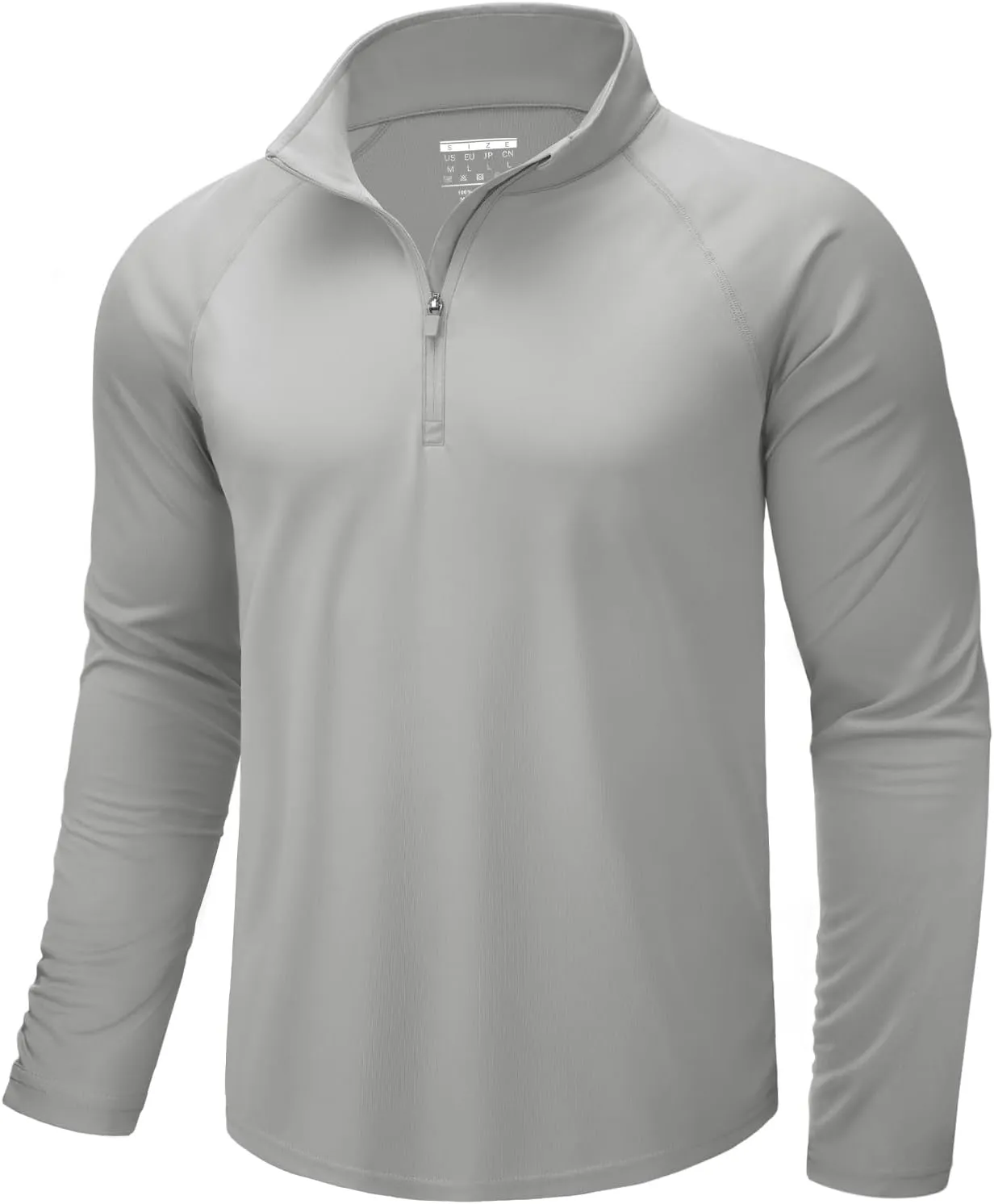 CRYSULLY Men's Long Sleeve 1/4 Zip Shirts Sun Protection Pullover UPF 50  Rash Guard Running Lightweight T Shirt