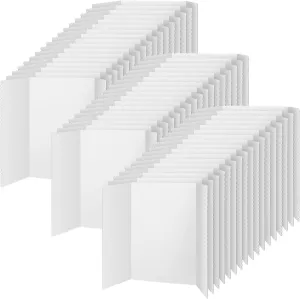 Ctosree 50 Pcs Trifold Poster Board Bulk 14 x 22 Inch Fold Presentation Display Science Project Board for School Workshop Business Projects Exhibition Supplies, White