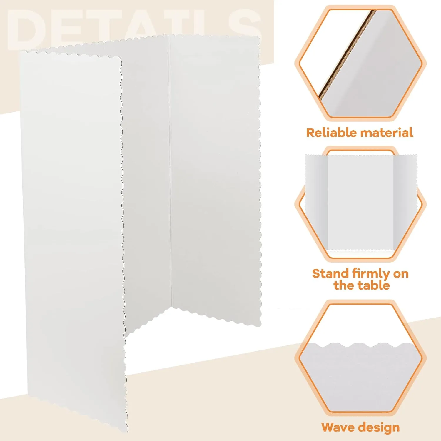 Ctosree 50 Pcs Trifold Poster Board Bulk 14 x 22 Inch Fold Presentation Display Science Project Board for School Workshop Business Projects Exhibition Supplies, White