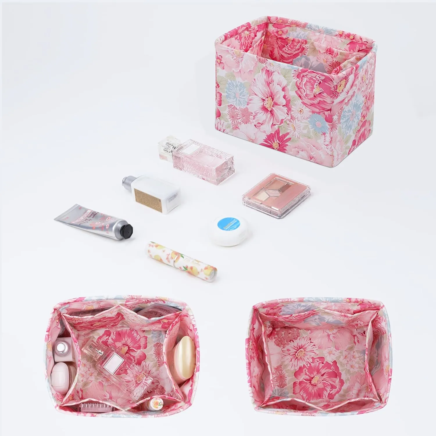 Custom Fit for Luxury Handbags Foldable Organizer Insert with Elegant Pattern, Perfectly Sized for Hermès Picotin 14/18/22/26 bags(PC22, Blooming)