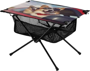 Cute Cool Dogs Beach Camping Table, Easy Fold-Up Design & Portable with Carry Bag – Ideal for Outdoor BBQ, Picnic, Campsites