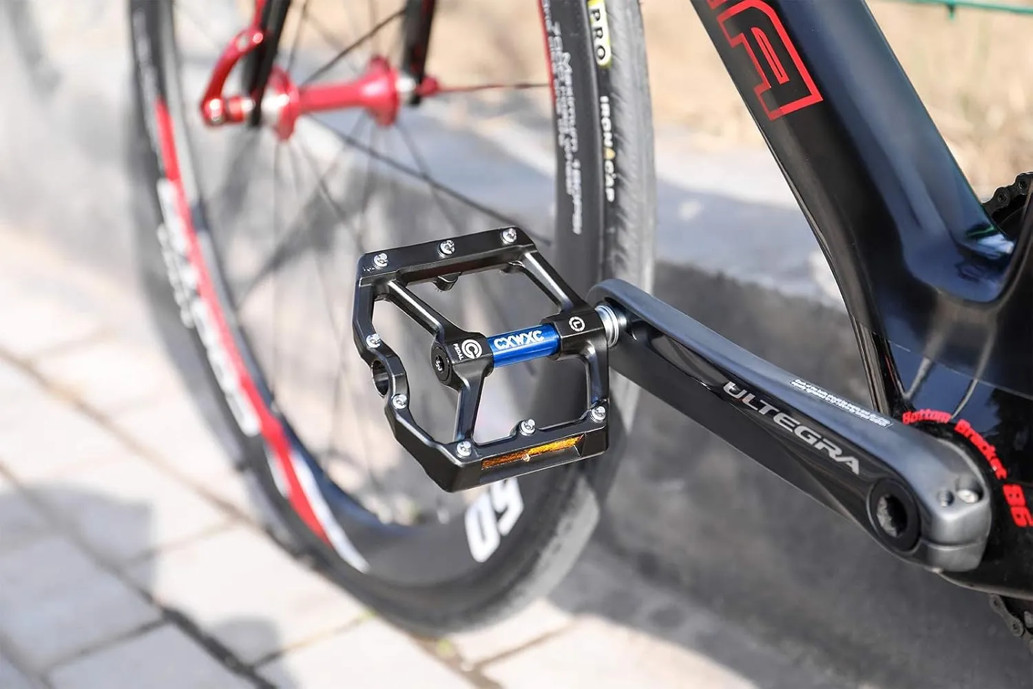CXWXC Road/MTB Bike Pedals - Aluminum Alloy Bicycle Pedals - Mountain Bike Pedal with Removable Anti-Skid Nails