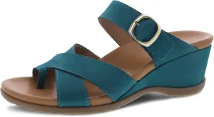 Dansko Aubree Wedge Sandal for Women – Cushioned, Contoured Footbed for All-Day Comfort and Support – Adjustable Hook & Loop Strap with Buckle Detail – Lightweight Rubber Outsole