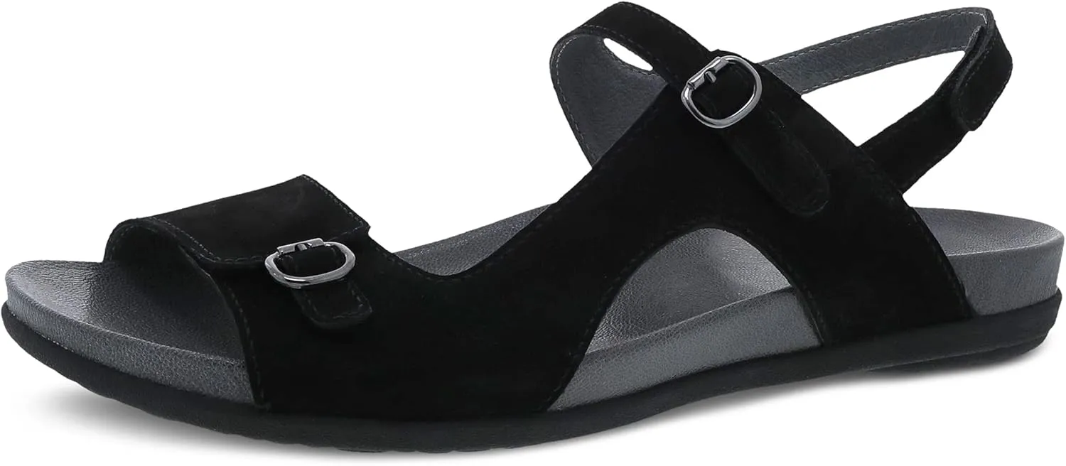 Dansko Jordyn Adjustable Sandal for Women – Leather Linings and Uppers for All-Day Comfort – Dual Density EVA Footbed and Lightweight Rubber Outsole for Long-Lasting Wear