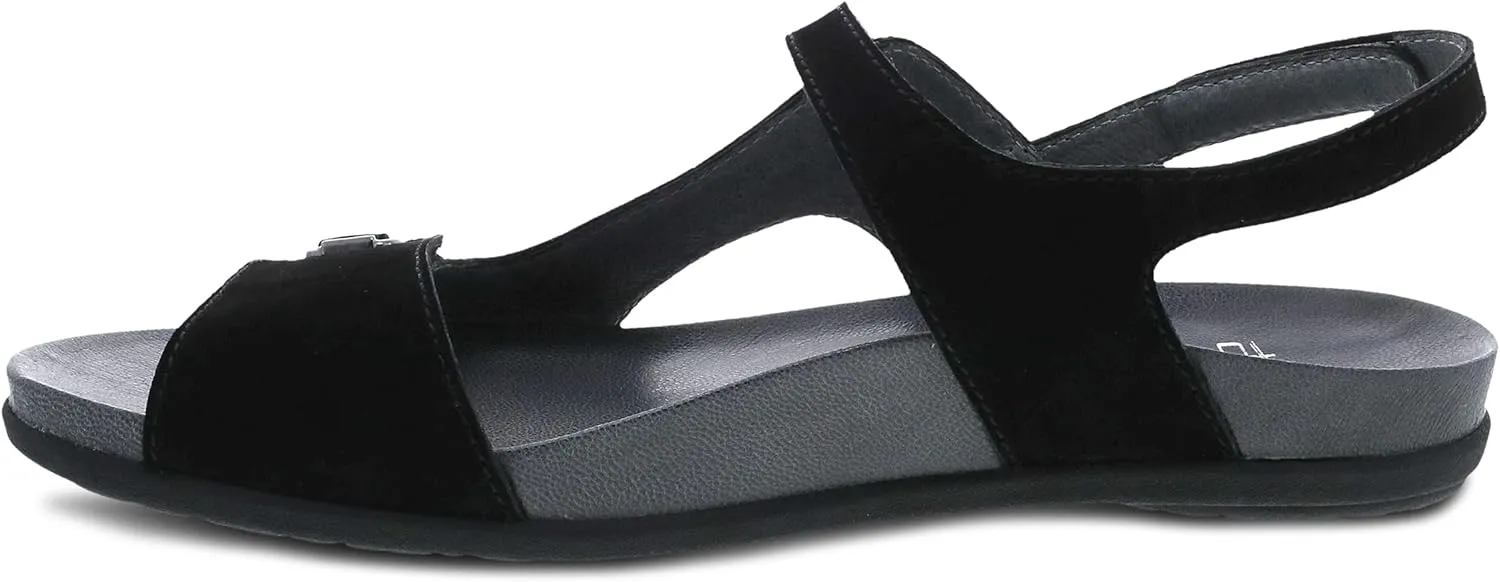 Dansko Jordyn Adjustable Sandal for Women – Leather Linings and Uppers for All-Day Comfort – Dual Density EVA Footbed and Lightweight Rubber Outsole for Long-Lasting Wear