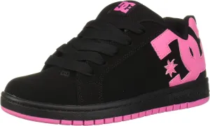 DC Court Graffik Low Top Skate Shoe Sneaker, Black/Pink, 5 US Unisex Big Kid