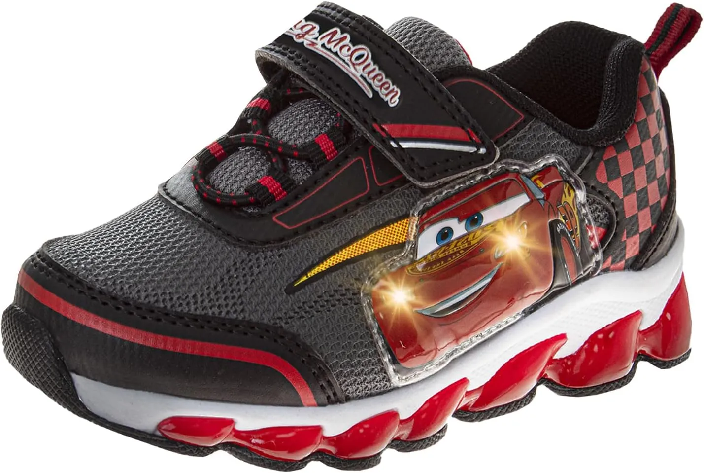 Disney Pixar Cars Boys Black/Red Lighted Sneaker (Toddler/Little Kid)