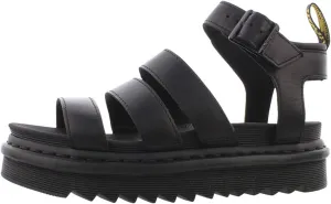 Dr. Martens Women's Blaire Fisherman Sandal, Black Brando Leather,
