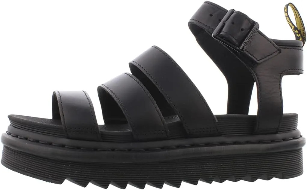 Dr. Martens Women's Blaire Fisherman Sandal, Black Brando Leather,