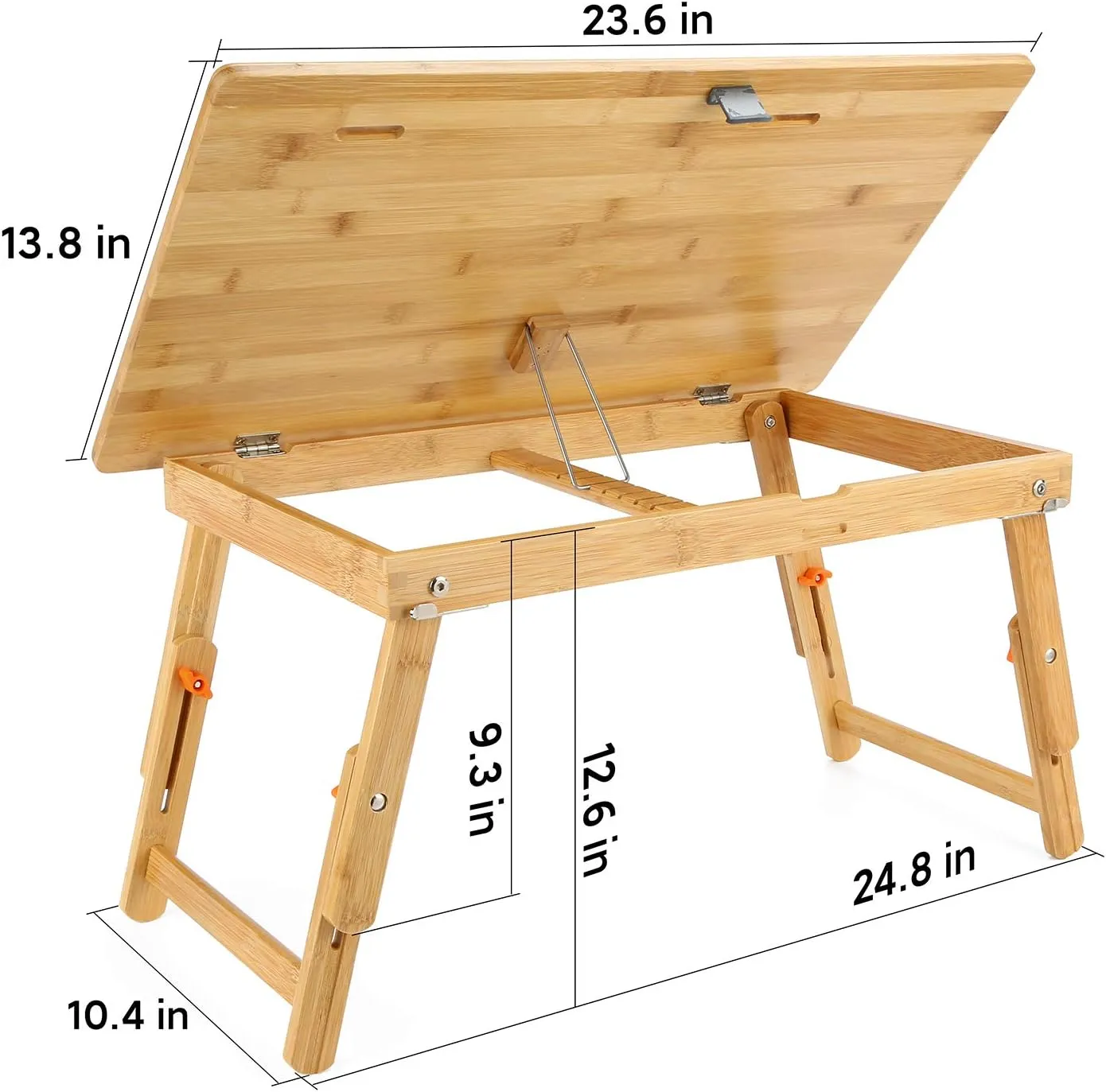 Drawing Table Nnewvante Laptop Desk Adjustable Drafting Desk Foldable Bamboo Bed Tray with Tablet Slot for Adult Kids, Large